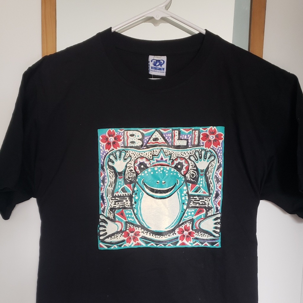 Vintage Frog Bali Pop Art University Of Leisure Men T-Shirt - Size Large